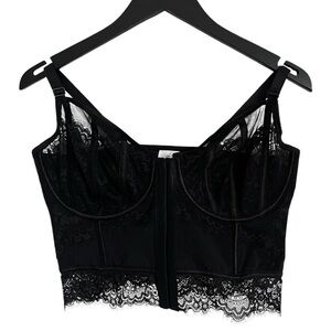 Deesse Black Lace Corset Hook and Eye Front Enclosure Size X New with Tags